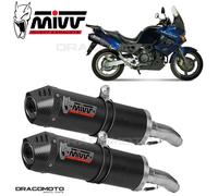 Mivv Exhaust Mufflers Oval Carbon Fiber for Honda Xl 1000 Varadero 2003 > 2011