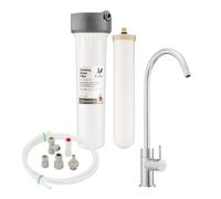 Doulton HIP Biotect Ultra Inline Ceramic Water Filter + Pillar Tap + Installation Kit Bundle | NSF & WRAS certified Undercounter Water Filter with Candle | M12 Thread