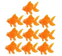 Doumneou 10 Pcs Orange Plastic Goldfish Ornament Aquarium Decoration