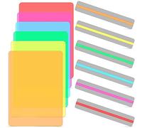Doumneou 12 Pcs Guided Reading Strips Set Colored Overlays Dyslexia Tools Correction Gels Lighting Filter Plastic Sheets Bookmark