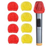 Doumneou 120PCS Disposable Microphone Cover Non-Woven Microphone Cover Dust Cover Microphone Cover-Red+Yellow Easy to Use