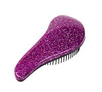 Doumneou 1Pcs Glitter Handle Detangling Comb Shower Hair Brush detangler Styling Tool hairbrush(purple)