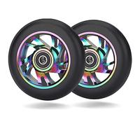 Doumneou 2 Pcs 100Mm Scooter Replacement Wheels with Stunt Scooter Pu Wheels for Rocking, Extreme,
