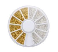 Doumneou 300 PCS Nail Art Gold Silver Ball Bead Tips Decoration + Wheel Fashion