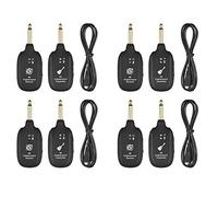 Doumneou 4 Set UHF Guitar Wireless System Transmitter Receiver Built-in Rechargeable Wireless Guitar Transmitter