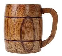 Doumneou 400Ml Classic Style Natural Wood Cup Wooden Beer Mugs Drinking for Party Novelty Gifts -