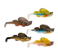 Doumneou 5pcs Fishing Lure Bait Lead Jig Dark Sleeper Swimbaits Lure for , Perch