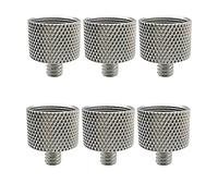 Doumneou 6 Pcs 5/8 Inch Female to 1/4 Inch Male Threaded Screws Microphone Screw Adapter for Mic Microphone Stand Clamp (Silver)