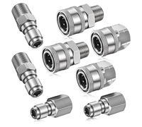 Doumneou 8PCS Stainless Steel Male Female Quick Connector Kit Pressure Washer Adapters NPT 3/8 Inch (Internal & External Thread)