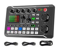 Doumneou Audio Mixer,Live Sound Card and Audio Interface with DJ Mixer Effects and Voice Changer,Podcast Production Studio