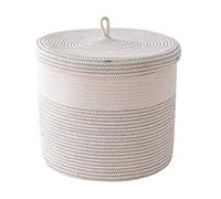 Doumneou Cotton Rope Woven Laundry Basket with Lid Kids Storage Organizer Dirty Basket Sundries Storage Barrel