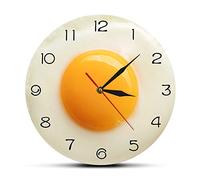 Doumneou Fried Egg Poached Egg Wall Clock Egg Yolk Clock Digital Pointer Clock Canteen Restaurant Acrylic Wall Clock