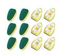 Doumneou Heavy Duty Dish Wand Brush Sponge Refills Replacement Heads for Kitchen Sink Pot Cleaning Dish Sponge (12 Pieces)