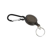 Doumneou Lot 1 Badge Holder Winder Holder Keychain Retractable Carabiner Belt Clip ID Card Card Holder-Black