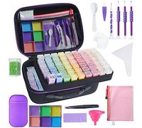 Douorgan Diamond Painting Storage Containers and Tools - Portable Organizer with 104 Square Jars
