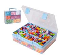 Douorgan Toy Storage Organizer for Lego Stackable Organizer Bins Portable Organizer Containers Storage Box Plastic Case for Bead Bracelet Making DIY Jewelry Nail Charms (Blue)