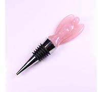 DOUPE 1pcs Natural Crystal angel 2inch Shaped Red Wine Champagne Wine Bottle Stopper Valentines Wedding Gifts Reusable Stopper Healing Crystal Stone (Color : Rose quartz)