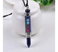 DOUPE Healing crystal decoration 1PC Natural Stone Pencil Point Pendulum for dowsing 7 Chakra Wand Reiki quartz crystal pendant pendulo Meditation Spiritual Gift (Color : Lazuli)