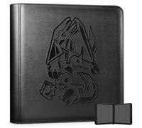 Douper 12 Pocket Binder for Pokemon Cards, 480 Trading Cards Games Collection Holder Book Folder with Side-Loading Sleeves (Black)