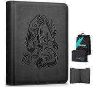 Douper Card Binder for Pokemon Cards, 9 Pocket 540 Trading Cards Games Collection Holder with YKK Metal Zipper & Side-Loading Sleeves, Premium Gift for Card Collectors (Black)