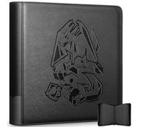 Douper Toploader Binder, Oversized 9 Pocket 252 Top Loaders Holder, Black | EverGuard Protection, Customizable Label Slot, Premium 3D-Embossed Design, Unique Gift for Collectors