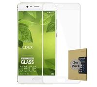 doupi 2X FullCover Screen Protector for Huawei P10 Plus, Premium 9H HD Anti Scratch [3D Touch Supported] Tempered Glass Film, 2-Pack, white