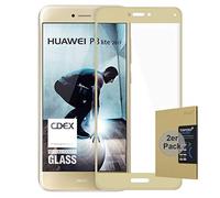 doupi 2X FullCover Screen Protector for Huawei P8 Lite (2017), Premium 9H HD Anti Scratch [3D Touch Supported] Tempered Glass Film, 2-Pack, gold