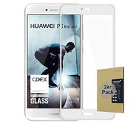 doupi 2X FullCover Screen Protector for Huawei P8 Lite (2017), Premium 9H HD Anti Scratch [3D Touch Supported] Tempered Glass Film, 2-Pack, white