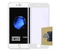 doupi 2X FullCover Screen Protector for iPhone 7 Plus / 8 Plus (5,5 inch), Premium 9H HD Anti Scratch [3D Touch Supported] Tempered Glass Film, 2-Pack, white