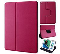 doupi Flip Cover for iPad 2 3 4, Protector Smart Sleep/Wake up Function Stand Case, redpink