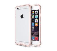 doupi PerfectFit AirClear Case for iPhone 6 6S Plus (5.5 inch) with Crystal Clear back shell and protection frame bumper cover, pink
