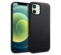 doupi PerfectFit Case for iPhone 12 mini (5.4 inch), Ultra Thin Feather Light Skin Protective Cover, Carbon Fiber Look Black