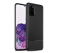 doupi PerfectFit Case for Samsung Galaxy S20+ (S20 Plus), Ultra Thin Feather Light Skin Protective Cover, Carbon Fiber Look Black