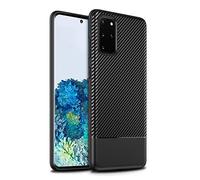 doupi PerfectFit Case for Samsung Galaxy S20, Ultra Thin Feather Light Skin Protective Cover, Carbon Fiber Look Black