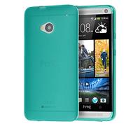 doupi PerfectFit TPU Case for HTC ONE (M7) with built-in dust plugs Silicone Case Cover Bumper Skin Matte Clear Green