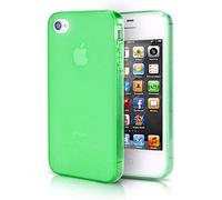 doupi PerfectFit TPU Case for iPhone 4 4S with built-in dust plugs Silicone Case Cover Bumper Skin Matte Clear Green