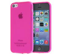 doupi PerfectFit TPU Case for iPhone 5C with built-in dust plugs Silicone Case Cover Bumper Skin Matte Clear pink