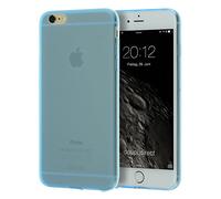 doupi PerfectFit TPU Case for iPhone 6 6S (4.7 inch) with built-in dust plugs Silicone Case Cover Bumper Skin Matte Clear Blue