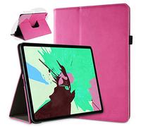 doupi Smart Flip Cover for iPad Pro 12.9 inch (2018), Deluxe Protective Case with Sleep/Wake Function 360 Degree Rotatable Stand Screen Protector, Pink