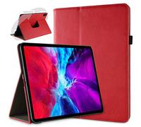 doupi Smart Flip Cover for iPad Pro 12.9 inch (4. Gen.) 2020, Deluxe Protective Case 360 Degree Rotatable Stand Screen Protector, Red