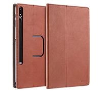 doupi Smart Flip Cover for Samsung Tab S7 (11 inch), Deluxe Protective Case with Sleep/Wake Function 360 Degree Rotatable Stand Screen Protector, Brown