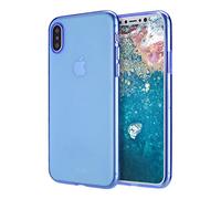 doupi UltraSlim AllClear Cover for iPhone X (iPhone 10) [ Wireless charging Supported ] Feather Light Silicon Case Skin Protective Cover, Blue