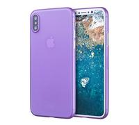 doupi UltraSlim Cover for iPhone X (iPhone 10) [ Wireless charging Supported ], Fine Mat Feather Light Bumper Protector Sleeve Skin Case, Purple