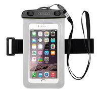 doupi Waterproof Phone Case 100x190mm for 4.3 to 7.0 inch Smartphone with Touchscreen Function and Audio Output Anschluß for Headphone Protective Case Water Resistant Beach Bag Armband White
