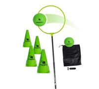 DoUPlay Bamzball Game, for Backyard, Beach & Tailgating, for 4-12 Players, Kids, Teens and Adults, Basketball Meets Wizard Theme, 2 Balls, Pole, Ring, 4 Cones & Travel Bag