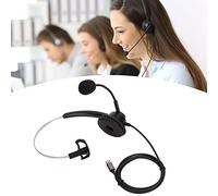 DOUQIFEI H360-TYPE-C Head-Mounted Telephone Headset, Single-Ear Customer Service Headset with Noise Reduction Microphone, Suitable for Call Center and Online Conference