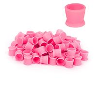 DOUQIFEI Tattoo Ink Caps, 300pcs Tattoo Ink Cups Tattoo Ink Pigment Cup Disposable Silicone Pigment Ink Caps Eyebrow Lip Eyes Tattoo Pigment Cup Tattoo Accessory(Red)