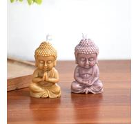 Dous 2 Buddha Silicone Mould, Monk Buddha Bodhisattva Candle Mold, Handmade Buddha Maitreya Soap Mold, Silicone Mold for, Clay, Concrete Crafts, and Resin Ornament