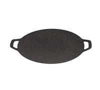 Dous Cast Iron Skillet Pre-Seasoned Round Griddle Korean-BBQ Grill Induction Cooker Non-Stick Grill Baking Pan - 10.25" Diameter