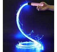 Dous LED Fiber Optic Space Whip,360-degree Rotating Dance Whip,Super Bright Dance Whip 7 Light Color Changes,Battery Powered Fiber Optic Whip For Show Music Festival